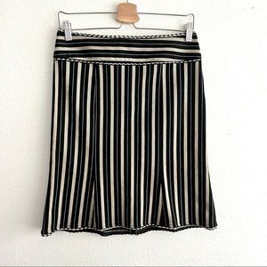 Nanette Lepore Striped Mini Skirt with Lace Trim